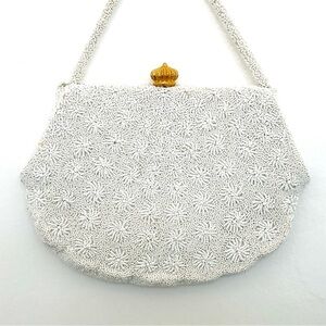 Koret Vintage White Beaded Bag Good Vintage Condition